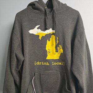Gray XL Drink Local Michigan Sweatshirt